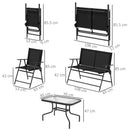 Outsunny Patio Furniture Set, Garden Set w/ Table, Foldable Chairs, a Loveseat