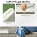 Outsunny Rattan Garden Bench w/ Glass Tea Table, Wicker Chair w/ Cushions