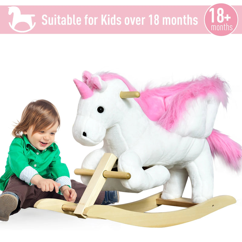 HOMCOM children's Rocking Unicorn - Pink & White