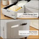 HOMCOM Pull Out Sofa Bed L Shape Corner Sofa w/ Reversible Chaise Light Grey