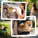 PawHut Pet Stroller Carrier Foldable Deluxe Walk Travel Dog, Brown