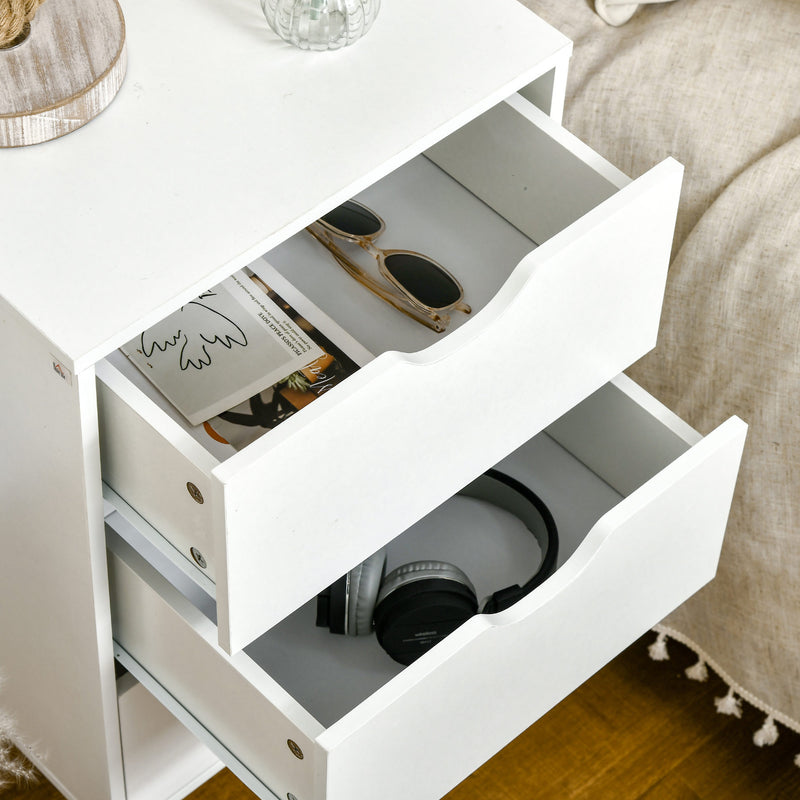 HOMCOM Chest of Drawers, 3 Drawer Unit Storage Chest Bedroom, Cream White
