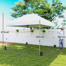Outsunny 3x3 M Pop Up Gazebo W/ Wheels, One-Touch Party Tent, White