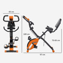 SPORTNOW Folding Exercise Bike with Arm Bands and Hand Pulse Sensor