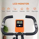 SPORTNOW Folding Exercise Bike with Arm Bands and Hand Pulse Sensor