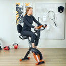 SPORTNOW Folding Exercise Bike with Arm Bands and Hand Pulse Sensor