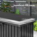 Outsunny 400L Waterproof Metal Outdoor Storage Box with Lock and Keys Black