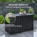 Outsunny 400L Waterproof Metal Outdoor Storage Box with Lock and Keys Black