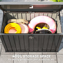 Outsunny 400L Waterproof Metal Outdoor Storage Box with Lock and Keys Black