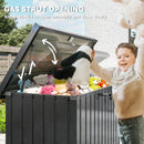 Outsunny 400L Waterproof Metal Outdoor Storage Box with Lock and Keys Black