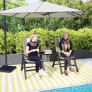 Outsunny 2PCs Rattan Folding Chair w/ 5-Position Adjustable Backrest