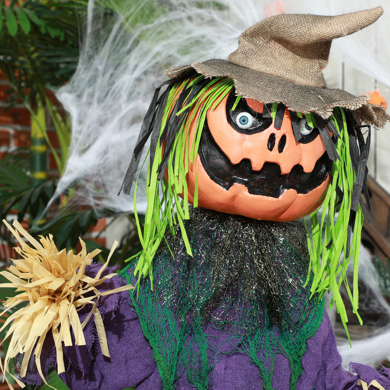HOMCOM Pumpkin Halloween Animatronic Prop for Indoor Outdoor Decoration