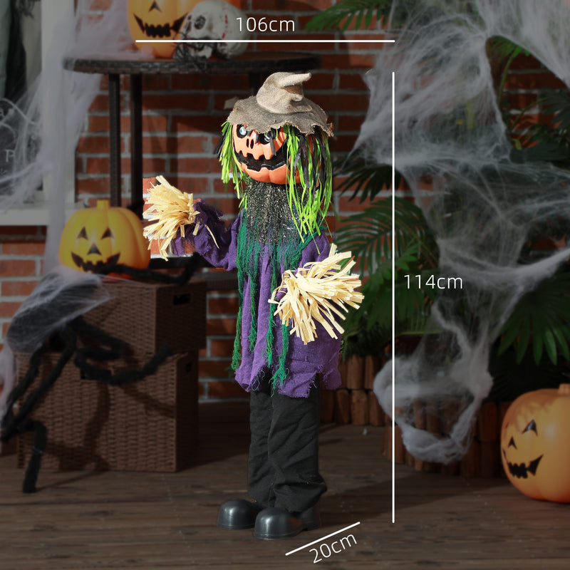 HOMCOM Pumpkin Halloween Animatronic Prop for Indoor Outdoor Decoration