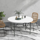 Outsunny Folding Garden Table HDPE Round Picnic Table for 6