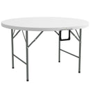 Outsunny Folding Garden Table HDPE Round Picnic Table for 6