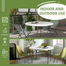 Outsunny Folding Garden Table HDPE Round Picnic Table for 6