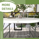 Outsunny Folding Garden Table HDPE Round Picnic Table for 6