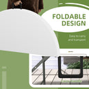 Outsunny Folding Garden Table HDPE Round Picnic Table for 6