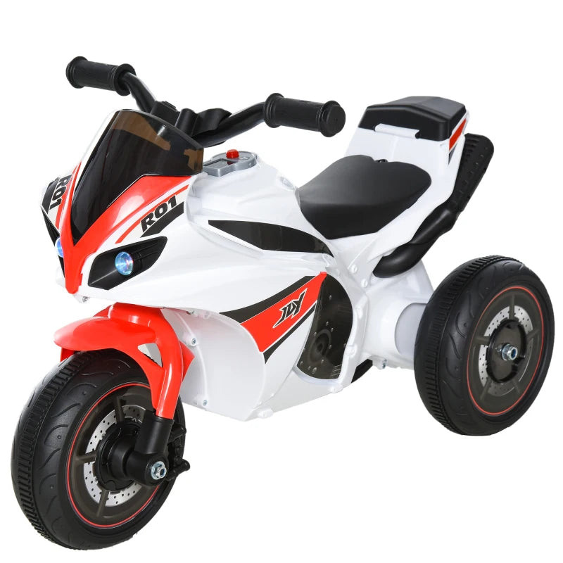 HOMCOM Kids Ride-On Police Bike with 3 Wheels - Red