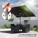 Outsunny Garden Parasol, Outdoor Umbrella With Tilt Function, Black