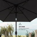 Outsunny Garden Parasol, Outdoor Umbrella With Tilt Function, Black