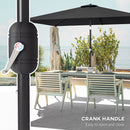 Outsunny Garden Parasol, Outdoor Umbrella With Tilt Function, Black