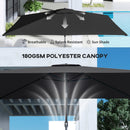 Outsunny Garden Parasol, Outdoor Umbrella With Tilt Function, Black