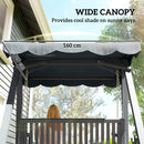 Outsunny 2 Seater Garden Swing Seat With Canopy, Outdoor Hammock Bench, Grey