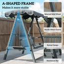Outsunny 2 Seater Garden Swing Seat With Canopy, Outdoor Hammock Bench, Grey
