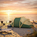 Outsunny Inflatable Tent 3000mm Waterproof for 4 Person, Green