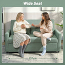 HOMCOM 2 Seater Sofa Bed, Convertible Pull Out Bed Settee, Light Green