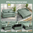 HOMCOM 2 Seater Sofa Bed, Convertible Pull Out Bed Settee, Light Green