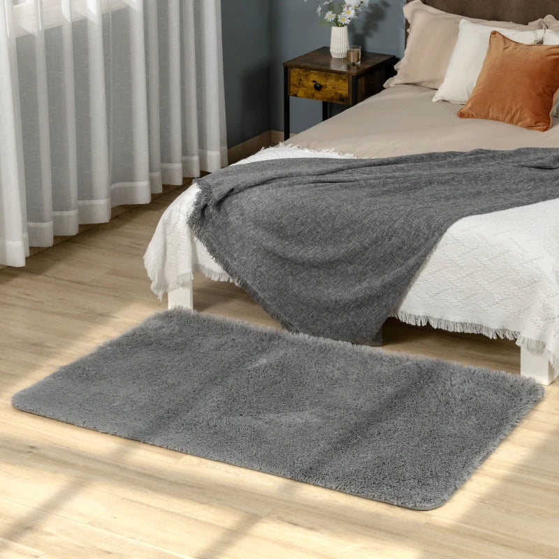 HOMCOM Fluffy Shaggy Rug 90x150 cm - Grey
