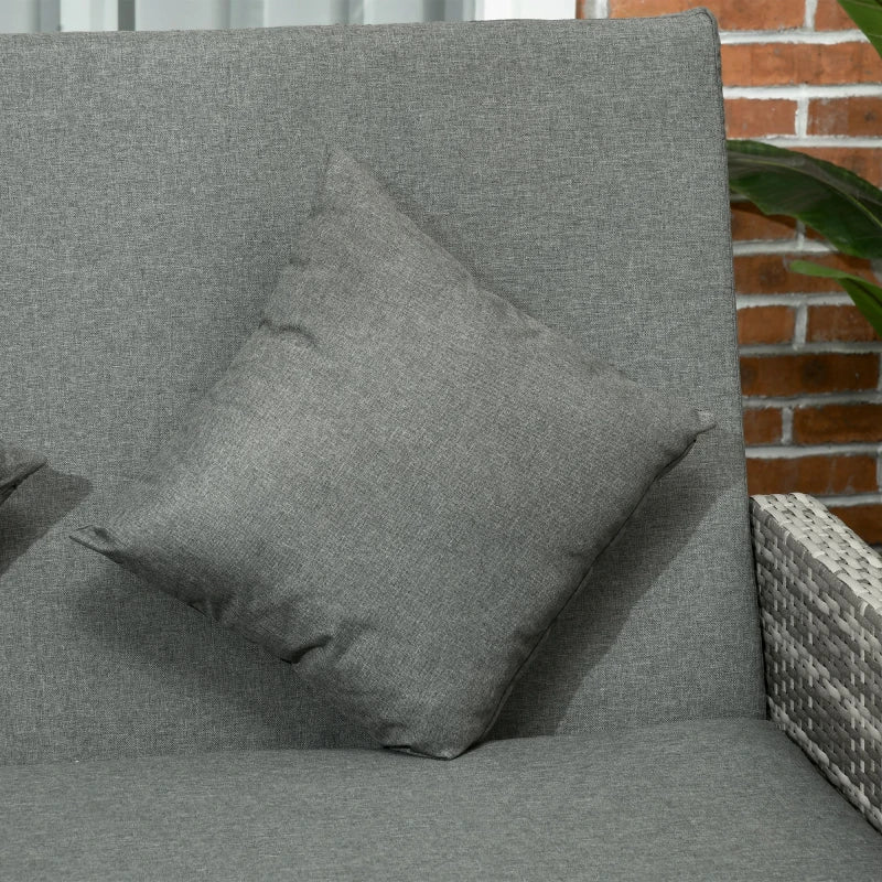 Outsunny Garden Rattan Daybed 2 Seater - Grey
