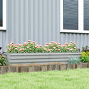 Outsunny Galvanised Raised Garden Bed, 180x90x30cm Raised Bed, Silver