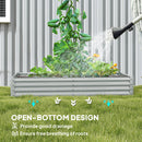 Outsunny Galvanised Raised Garden Bed, 180x90x30cm Raised Bed, Silver
