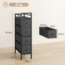 HOMCOM Narrow 4 Drawer Dresser with Steel Frame, Chest of Drawers, Black