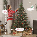 HOMCOM Christmas Tree Hinged Xmas Tree with Realistic Branches