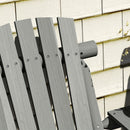 Outsunny Wood Patio Bench 2 Seats w/ Centre Coffee Table, Grey