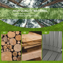 Outsunny Wood Patio Bench 2 Seats w/ Centre Coffee Table, Grey