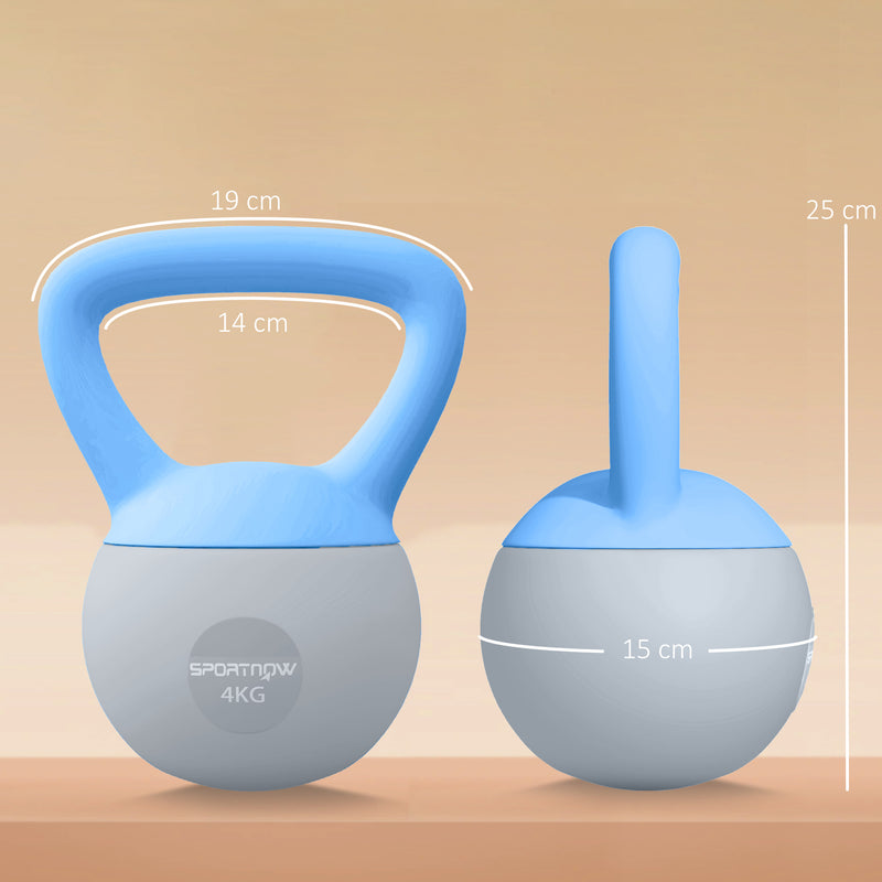 SPORTNOW 4KG Kettlebell w/ Soft Body, Non-Slip Handle