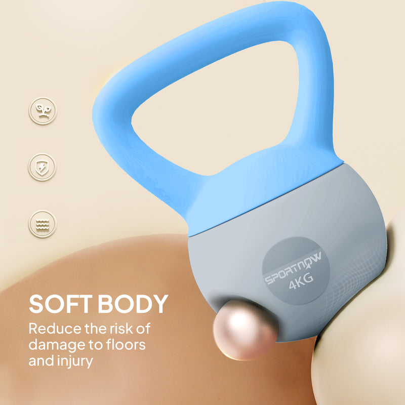 SPORTNOW 4KG Kettlebell w/ Soft Body, Non-Slip Handle