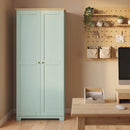 HOMCOM 172cm Wooden Storage Cabinet Cupboard With 4 Shelves Light Green