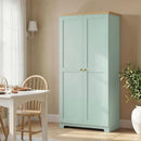 HOMCOM 172cm Wooden Storage Cabinet Cupboard With 4 Shelves Light Green