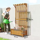Outsunny Wood Planter with Trellis for Climbing Plants Planter Box Yellow