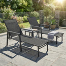 Outsunny Sun Loungers Set Of 2 W/ Retractable Footrest 5-Position Adjustable