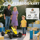 AIYAPLAY Pedal Go-Kart for Kids with Silent EVA Wheels, Metal Frame
