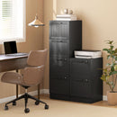 HOMCOM 4 Drawer File Cabinet with Lock and Adjustable Hanging Bars, Black