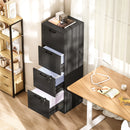 HOMCOM 4 Drawer File Cabinet with Lock and Adjustable Hanging Bars, Black