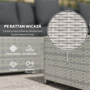 Outsunny 6 Pieces Rattan Furniture Set Garden Sofa Set Mixed Grey